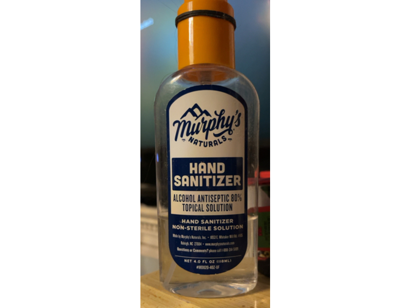 Murphy's Naturals Hand Sanitizer, 4.0 fl oz/118 mL