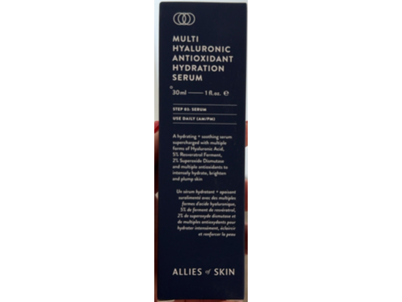Allies of Skin Multi Hyaluronic Antioxidant Hydration Serum, 1 oz/30 mL