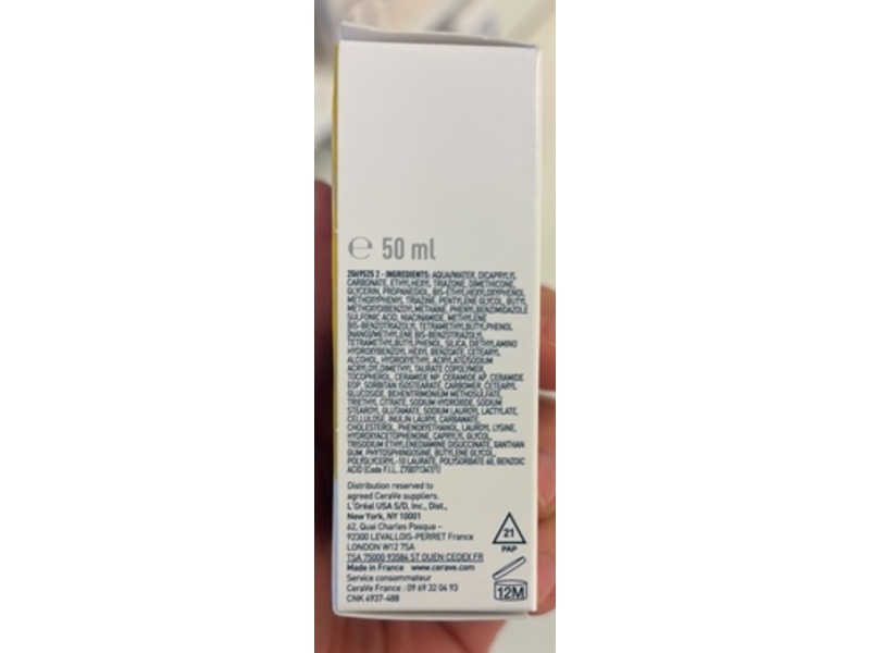 Cerave Invisible Hydrating Fluid Sunscreen, Spf 50, 1.69 fl oz/50 mL