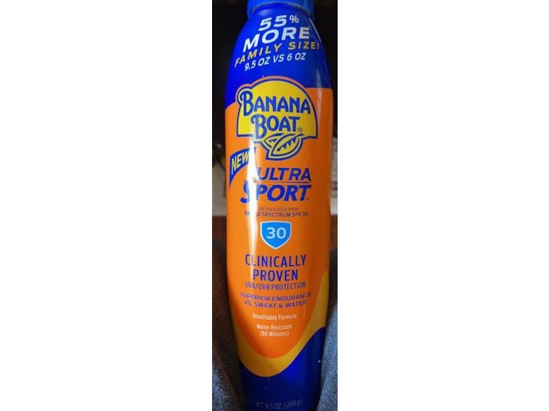 Banana Boat Ultra Sport Clear Sunscreen Spray, SPF 30, 9.5 oz/269 g