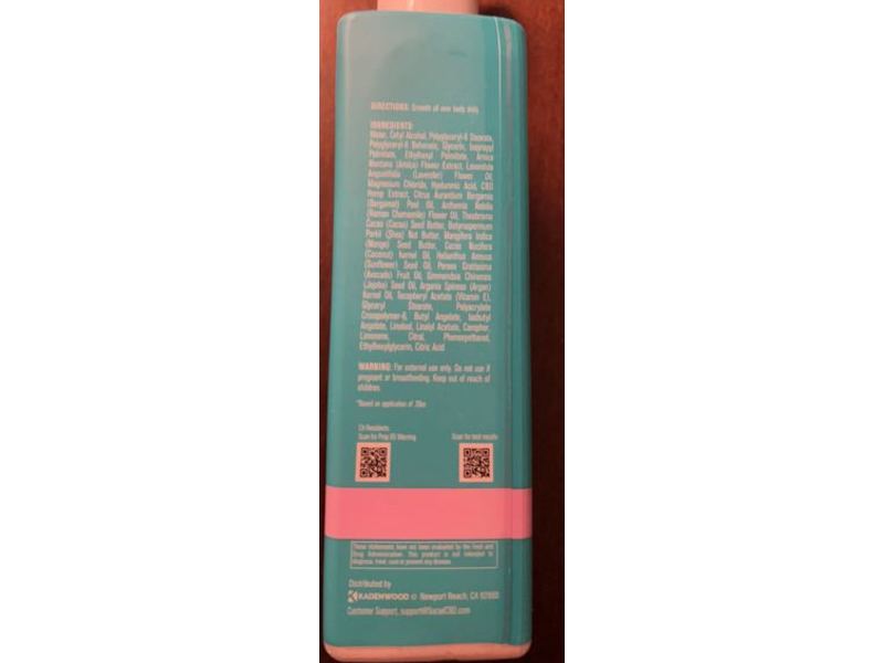 Social CBD Rest & Relax Lotion, Lavender, 6 oz/227 mL