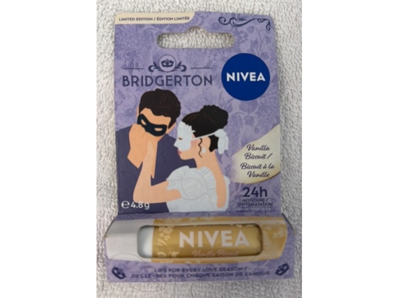 Nivea Bridgerton Caring Lip Balm, Vanilla Biscuit, 4.8 g