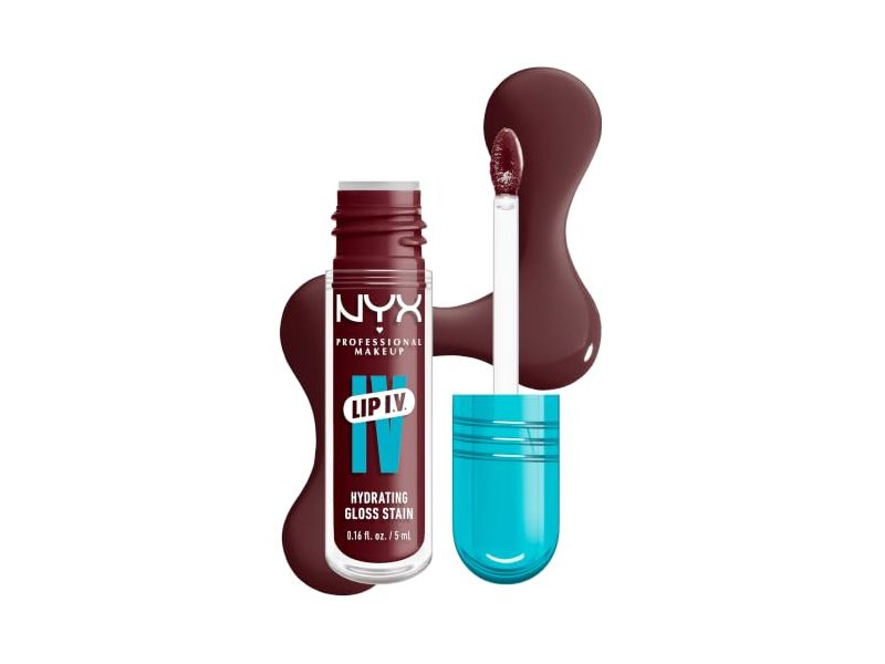NYX Professional Makeup Lip IV Hydrating Glossy Lip Stain, Mauve N Moist, 0.16 fl oz/5 mL
