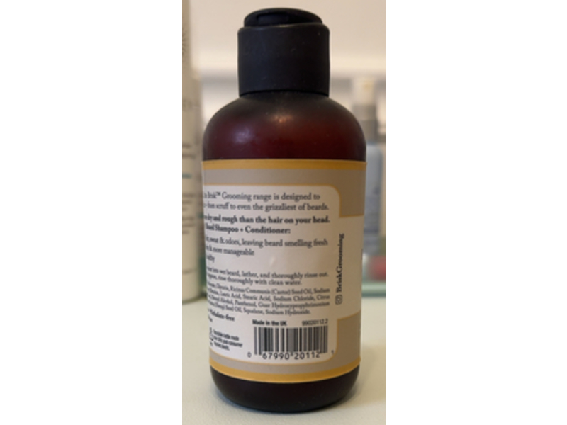 Brisk Grooming 2 In 1 Beard Shampoo + Conditioner, Citrus, 5.1 fl oz/150 mL