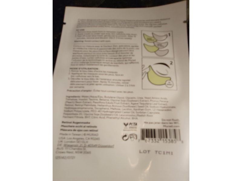 Dr. Zion Murad Retinol Youth Renewal Eye Masks, 0.14 fl oz/4 mL