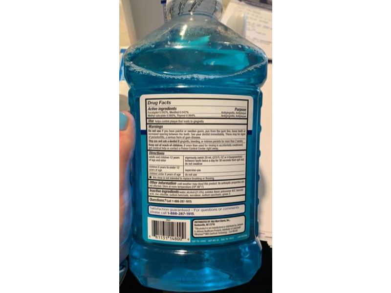 Equate Tartar Control Plus Antiseptic Mouthrinse Plus, Blue Mint, 50.7 fl oz/1.5 L