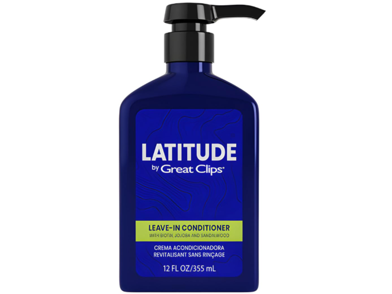 Latitude By Great Clips Leave-In-Conditioner, Biotin, Jojoba & Sandalwood, 12 fl oz/355 mL