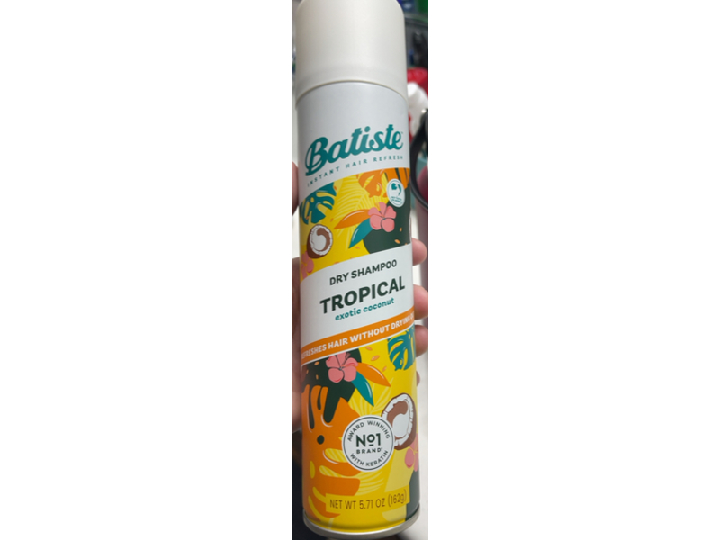 Batiste Dry Shampoo, Tropical Exotic Coconut, 5.71 oz/162 g