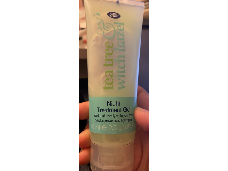 Boots Night Treatment Gel, Tea Tree & Witch Hazel, 2.5 fl oz/75 mL