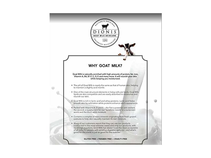 Dionis Goat Milk Cream, 4 Oz, Sole Keeper