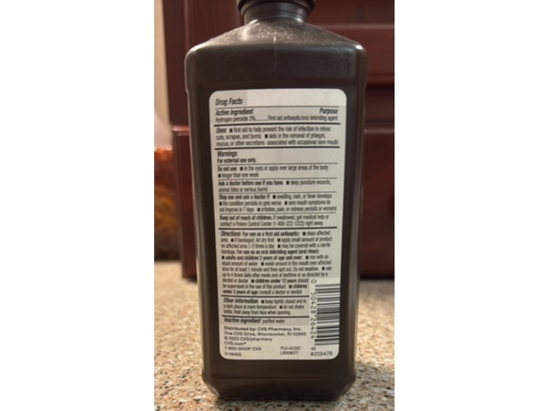 CVS Health First Aid Antiseptic, Hydrogen Peroxide 3%, 16 fl oz/473 mL