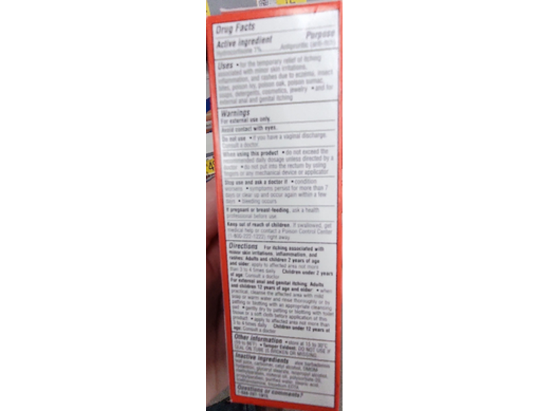 Equate Itching Relief Cream Hydrocortisone, 1 oz/28 g