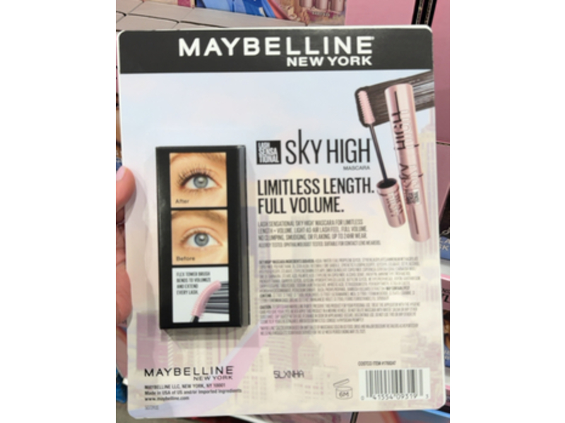 Maybelline New York Sky High Mascara, Blackest Black, 0.24 fl oz/7.2 mL