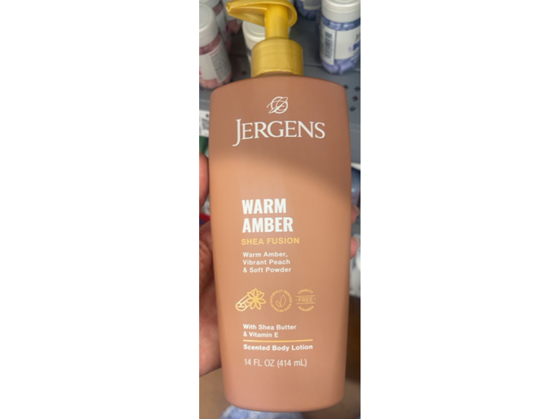 Jergens Shea Fusion Scented Body Lotion, Warm Amber, 14 fl oz/414 mL