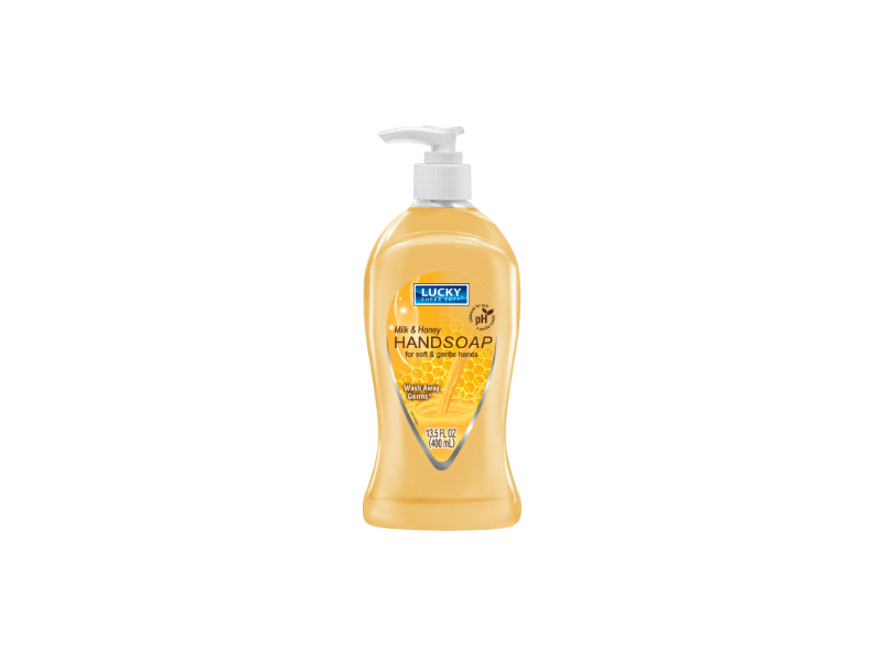 Lucky Super Soft Hand Soap, Milk & Honey Scented, 13.5 fl oz/400 mL