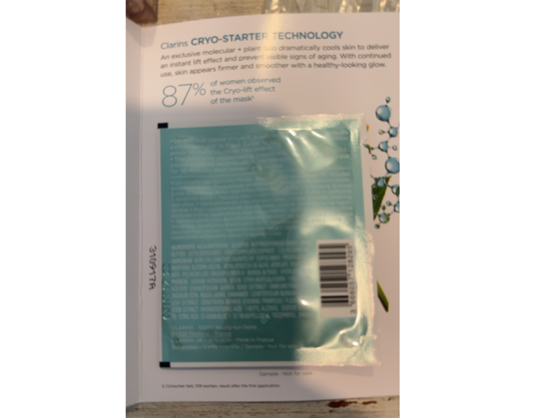 Clarins Paris Cryo-Flash Cream-Mask, 0.1 oz/4.5 mL