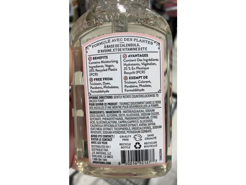 J.R. Watkins Foaming Hand Soap, Rose Water, 9 fl oz/266 mL