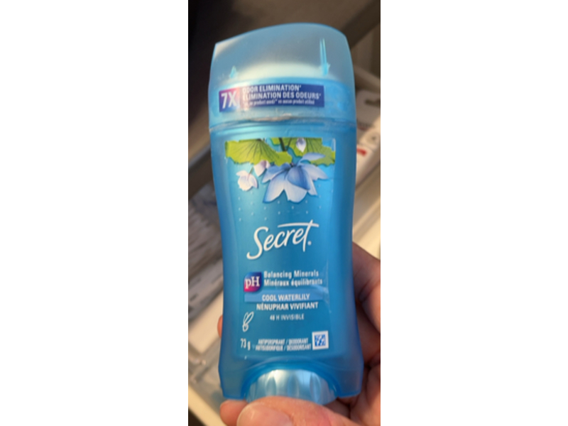 Secret Invisible Solid Waterlily Deodorant, Cool Water Lily, 73 g