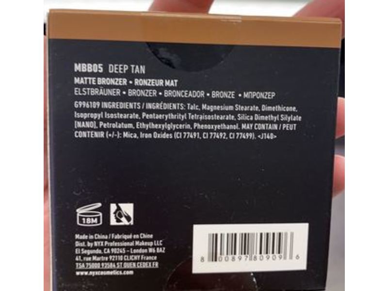 Nyx Professional Makeup Matte Bronzer, Deep Tan, 0.33 oz/9.5 g