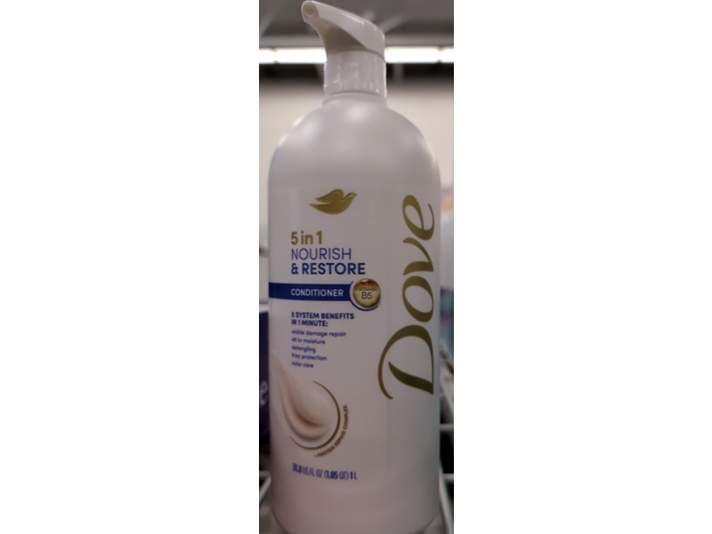 Dove Nourish & Restore 5 - In -1 Conditioner, Vitamin B5, 33.8 fl oz/1 L