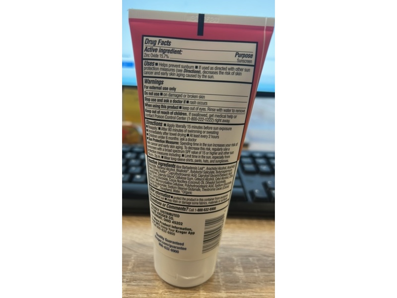 Kroger Mineral Sunscreen Lotion, SPF 30, 6 oz/177 mL