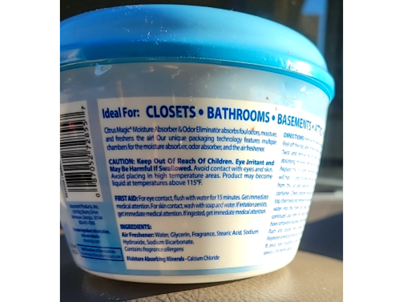 Citrus Magic Closet Moisture Absorber & Odor Eliminator, Crisp Linen, 12.8 oz/362 g