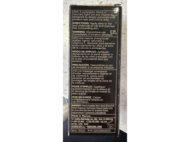 Cnd Nail & Cuticle Conditioner, Solar Oil, 0.5 fl oz/15 mL