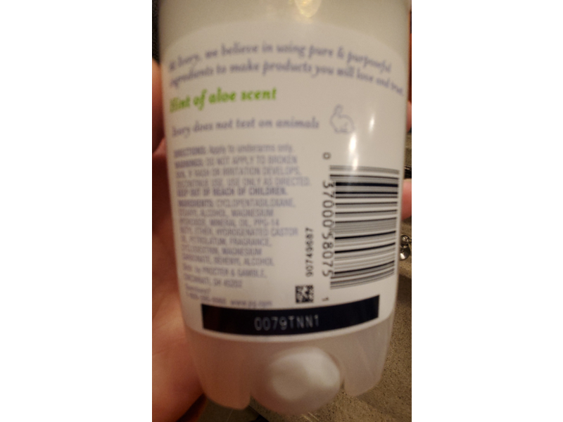 Ivory Gentle Deodorant, Hint Of Aloe, 2.4 oz/68 g