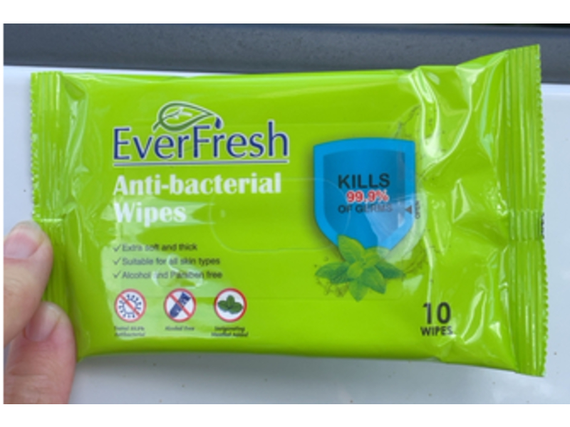 Ever Fresh Anti-Bacterial Wipes, Menthol, 10 Count