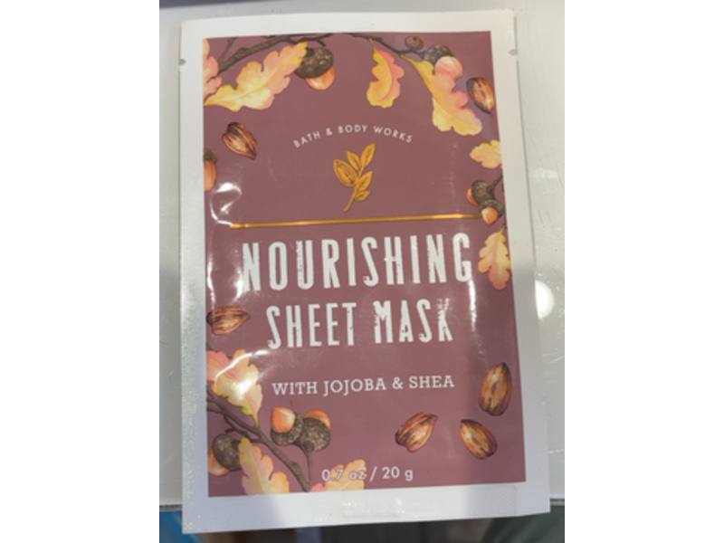 Bath & Body Works Nourishing Sheet Mask, Jojoba & Shea, 0.7 oz/20 g
