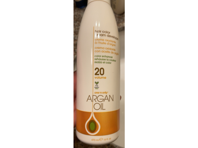 One 'N Only Hair Color Cream Developer, 20 Volume, Argan Oil, 16 fl oz/470 mL
