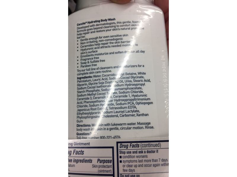 Cerave Hydrating Body Wash, Normal To Dry Skin, 10 o z/296 mL