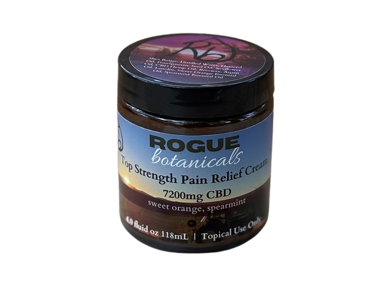 Rogue botanicals Top Strength Pain Relief Cream, Sweet Orange, Spearmint, 4 fl oz/118 mL