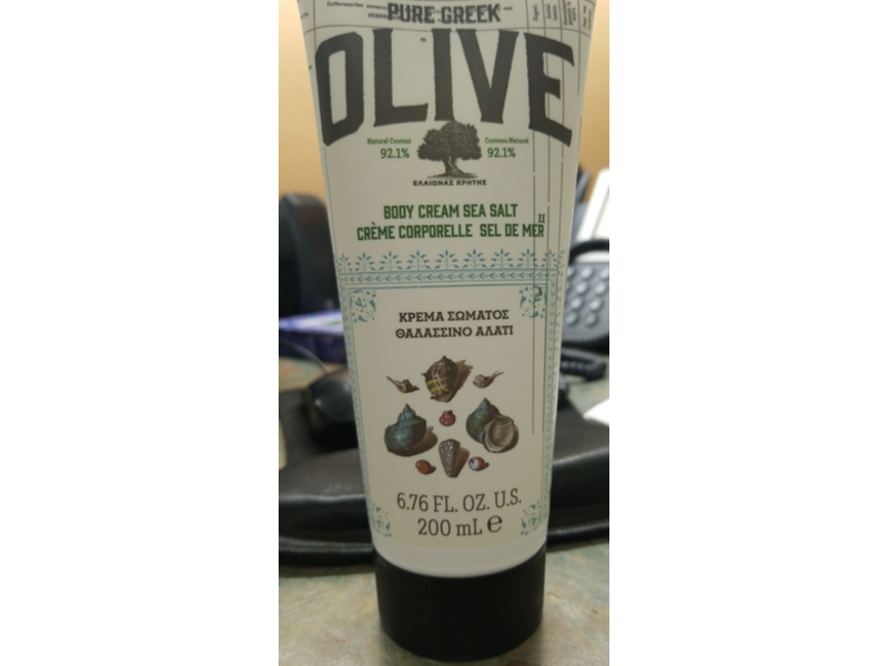Korres Pure Greek Olive Body Cream, Sea Salt, 6.76 fl oz/200 mL