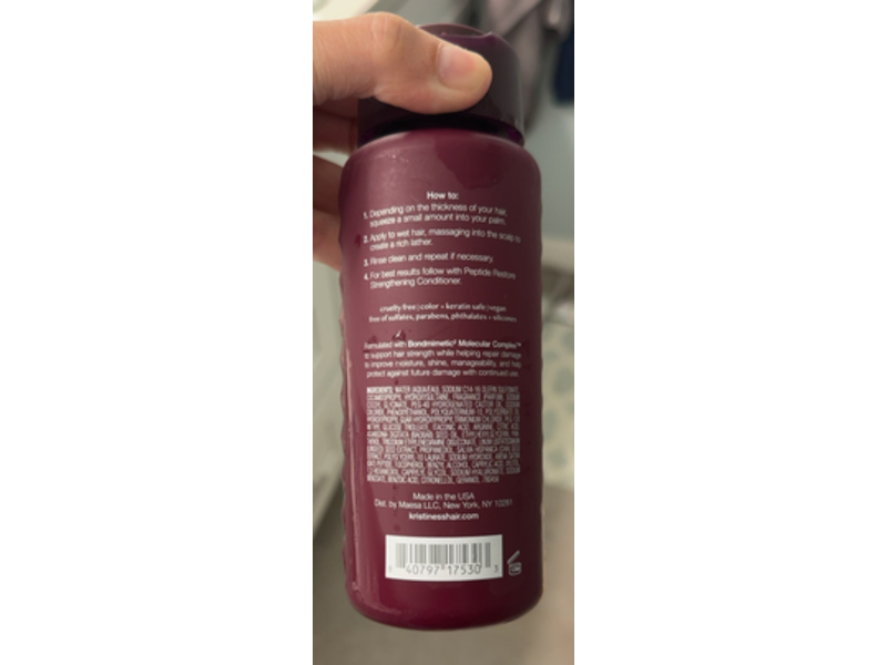 Kristin Ess+ Strengthening Shampoo, Peptide Restore, 10 fl oz/296 mL