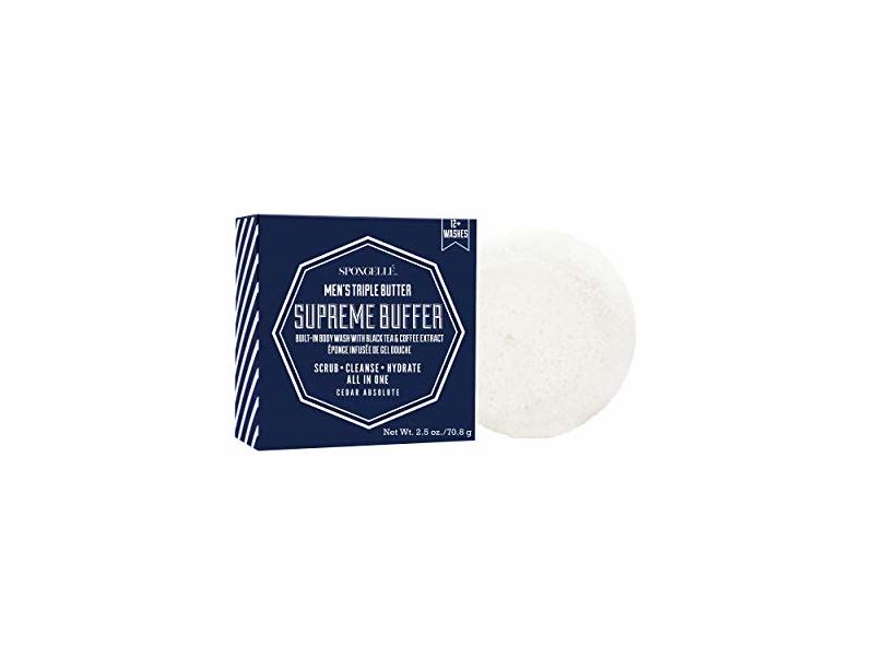 Spongelle 12+ Men's Triple Butter, Cedar Absolute, 2.5 oz/70.8 g