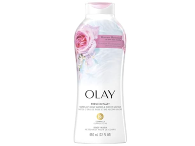 Olay Fresh Outlast Body Wash, Rose Water & Sweet Nectar, B3 Complex, 22 fl oz/ 650 mL
