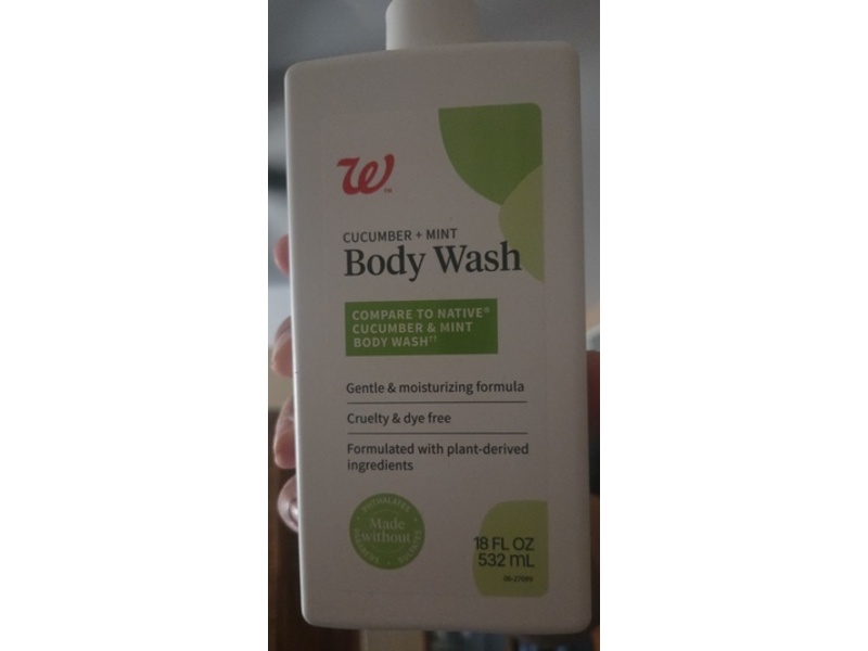 Walgreens Body Wash, Cucumber + Mint, 18 fl oz/532 mL