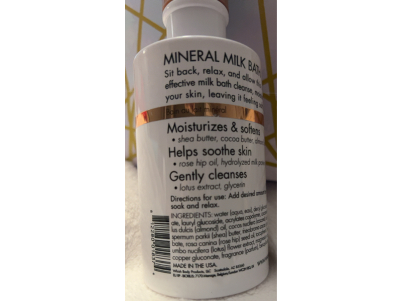 Whish Mineral Milk Bath, Rose Hip + Lotus, 8 fl oz/237 mL