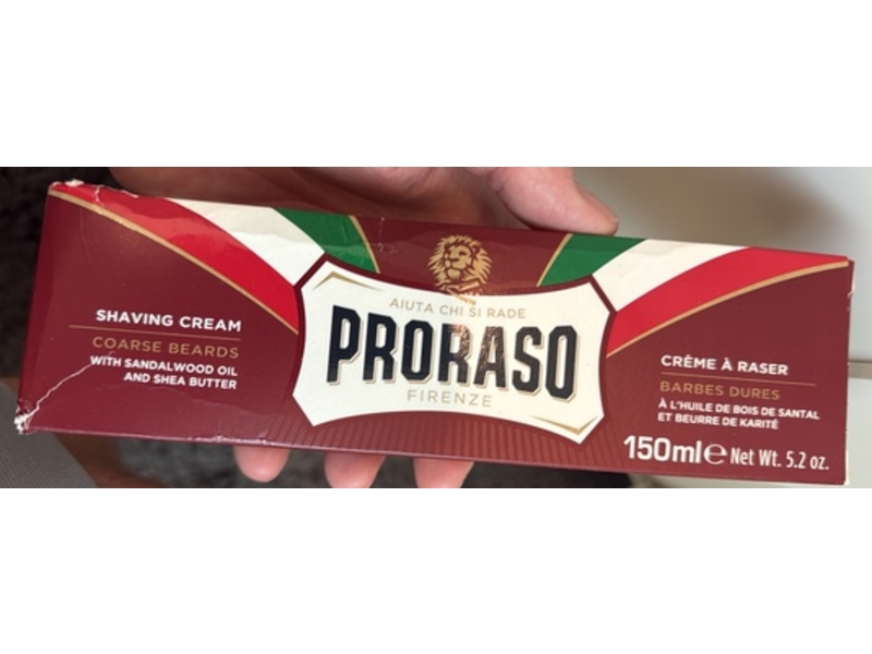 Proraso Shaving Cream, Sandalwood Oil & Shea Butter, 5.2 oz/150 mL