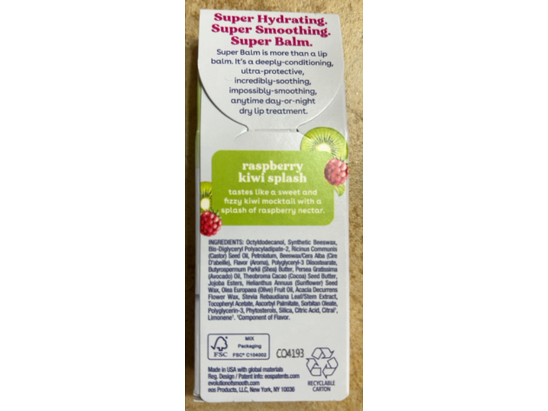 Evolution Of Smooth Super Balm, Raspberry Kiwi Splash, 0.35 fl oz/10 mL