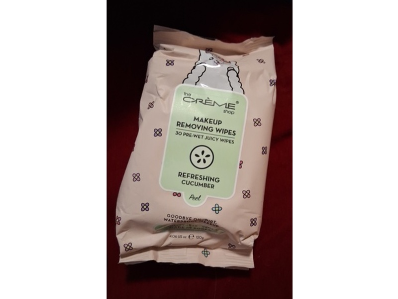 The Creme Shop Makeup Removing Wipes, Refreshing Cucumber, 4.06 oz/120 g