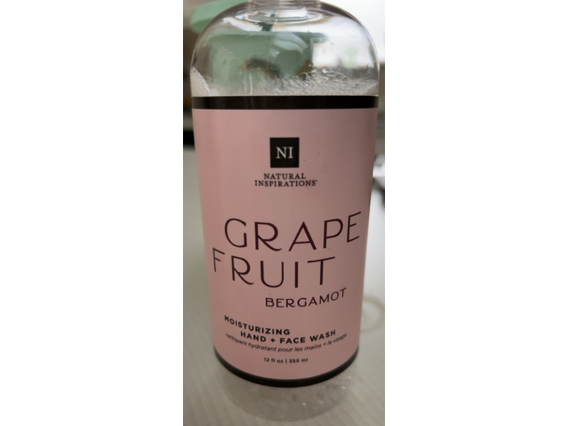 Natural Inspirations Grapefruit Moisturizing Hand + Face Wash, Bergamot, 12 fl oz/355 mL