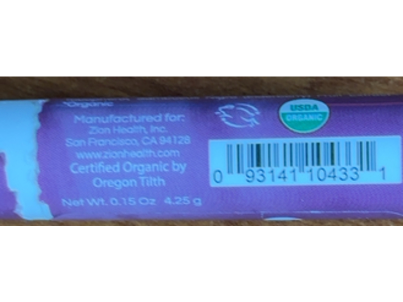 Zion Health Minerals Hydrating Lip Balm, Elderberry, 15 oz/4.25 g