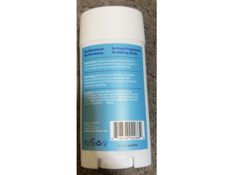 Pretty Frank Natural Deodorant, 2.7 oz/77 g