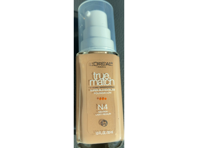 L'Oreal Paris True Match Super-Blendable Foundation, N4 Light Medium, 1 fl oz/30 mL