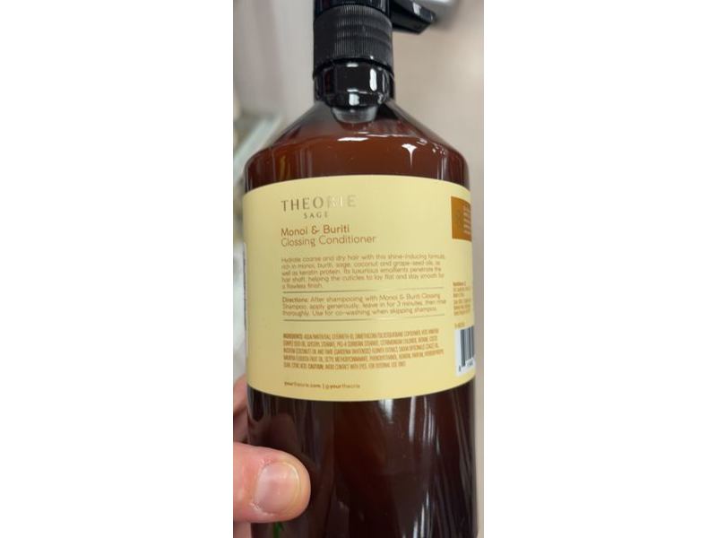 Theorie Monoi & Buriti Glossing Conditioner, Amino Complex, 27 fl oz/800 mL