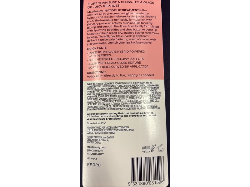 MCoBeauty Peptide Lip Treatment, Fairy Floss, 0.52 oz/ 15 g