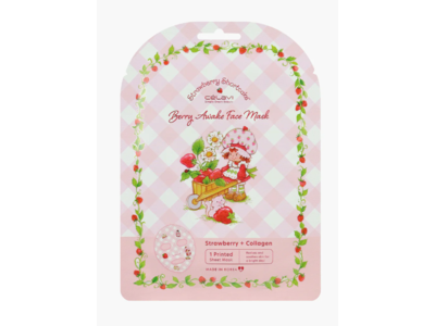 Celavi x Strawberry Shortcake Berry Awake Face Mask, Strawberry + Collagen, 1 Count