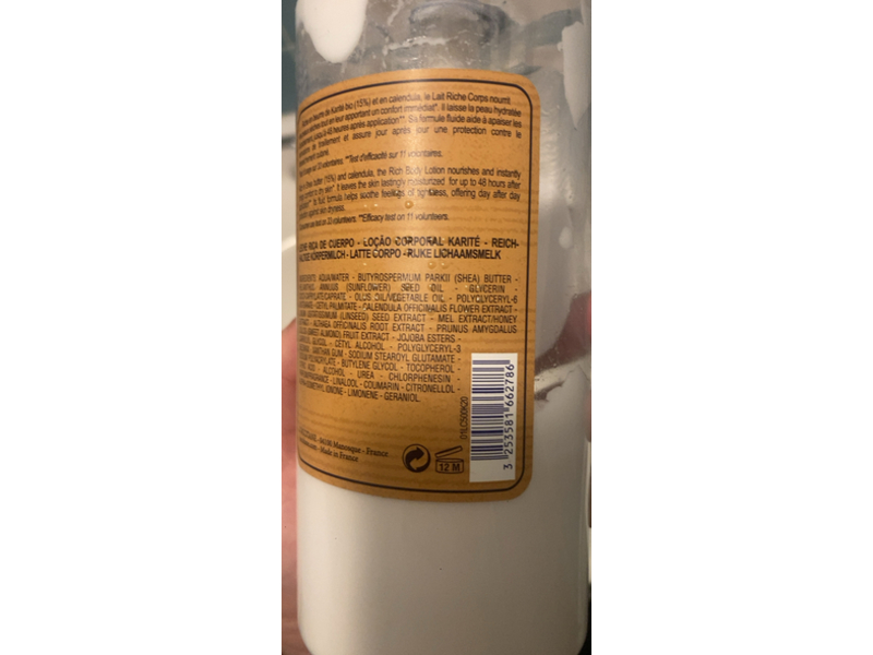 L'Occitane Moisturizing Body Rich Lotion, 15% Shea Butter, 16.9 fl oz/500 mL